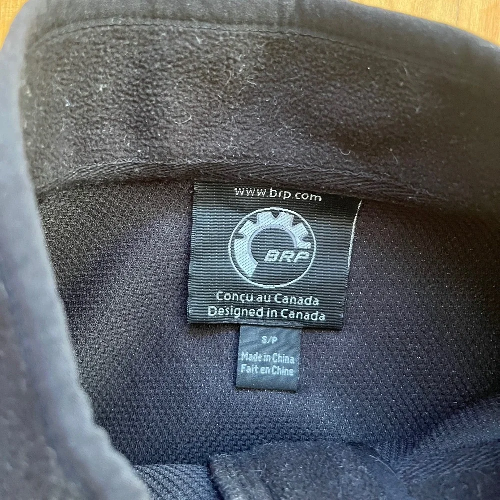Ski-Doo BRP Mens Small Black Full Zip Fleece Jacket Technical Outdoor Mid Layer - Picture 2 of 5